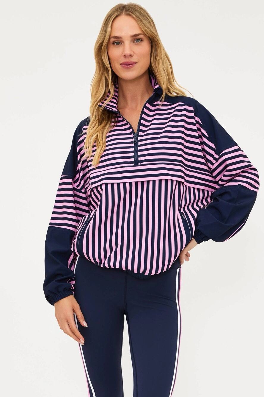 NEW Beach Riot Vespera Windbreaker Jacket Sleet Stripe Size Large Anthropologie